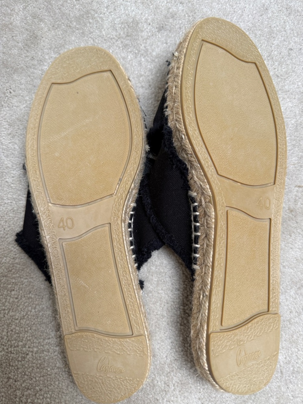 Castaner Black Frayed Espadrille Slide Sandals - Picture 3 of 4